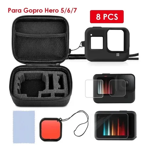 Kit 2 Tapas De Lente Silicona Para GoPro Hero 5/6/7 Black - Protección Antiarañazos, Incluye Para Cámara Y Carcasa