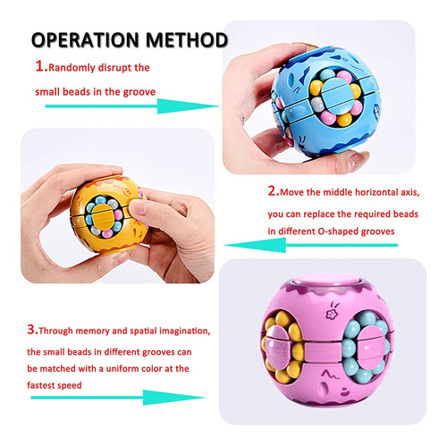 Fidget Ner Bean Infinity Cube, 2 En 1, Giratorio, Para Alivi