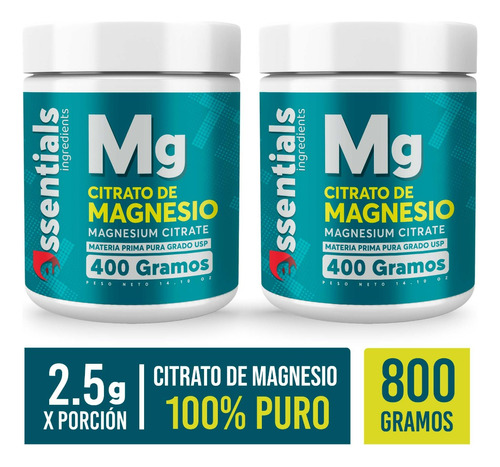 2 Citrato Magnesio 400 Gr Polvo - g a $156