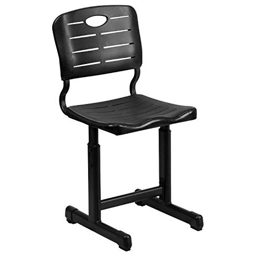 Silla De Estudiante Negra De Altura Ajustable Estructur...