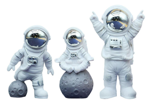 4 Piezas Estatua De Astronauti Modelo Ornamento Estante