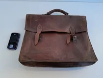 Comprar Antiguo Maletín Portafolios, En Cuero, Sano, Para Decoración