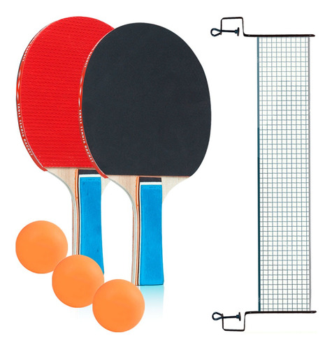 Raquete Tênis De Mesa Kit Ping Pong Bolinhas Suporte C/ Rede