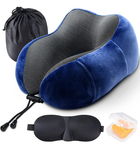 Almohada Para Cuello De Viaje Espuma Viscoelástica 4 Piezas