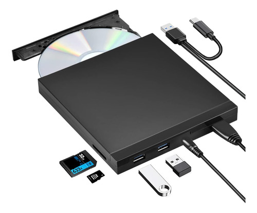 ~? Roofull Cd Dvd Externo +/-rw Drive Con Lector De Tarjetas