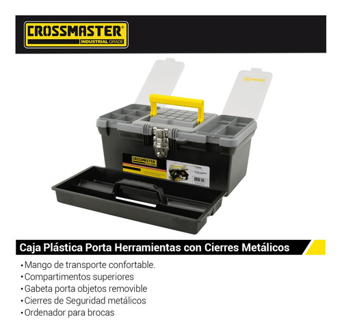 Caja De Herramientas De Plastico 595mm X 285mm X 284mm Cross