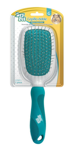 Cepillo Para Perro Cepillo Doble Para Perro Gde Dry Pet Color Agua