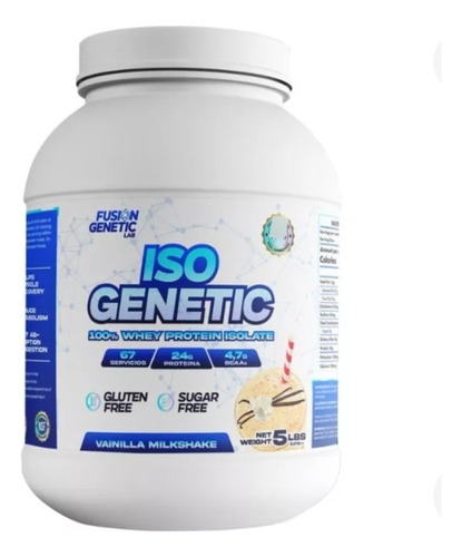 Proteina Fusion Genetic Sabor Vainilla Milkshake 5lbs Isolat