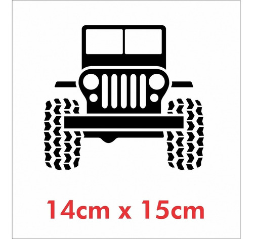 Emblema Adesivo Jeep Willys Renegade Cherokee Jp-ad14 Cor Preto