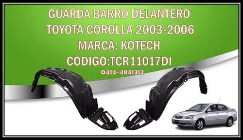 Guardabarro Delantero Der/izq Toyota Sensation 03/08 