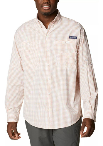 Camisa Super Tamiami Columbia Manga Larga Pfg Cuadros 40 Uv