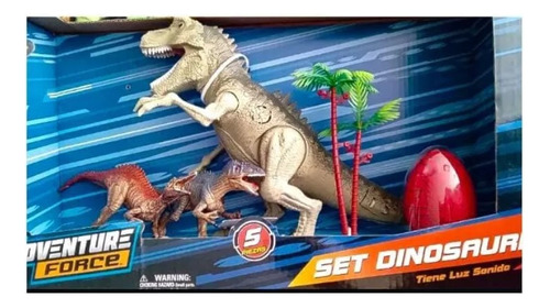 Set De Juego Adventure Force Dinosaurios Luz Sonido 5 Piezas