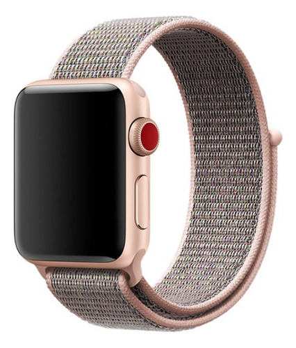 Pulseira Loop Nylon Ltimports Para Apple Watch 46mm Series10 Cor Rosa