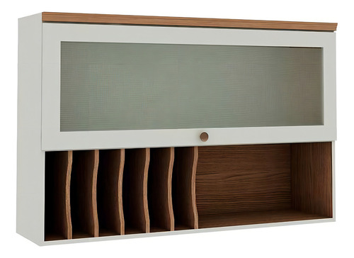 Genialflex Iluminata armário aéreo com vidro 1 pt verde mint 120 cm
