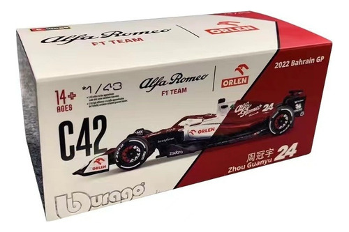 Alfa Romeo F1-c42 #24 Zhou Guanyu Fórmula Coche 2022 1/43