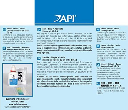 Kit De Prueba De Ph Api Kit De Prueba De Ph De Agua De Acuar