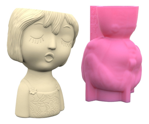 Doll Flower Pot Silicone Mould For Succulent Plants Unique P