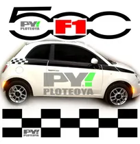 Comprar Calcos Franja Fiat 500 F1 A Cuadros Bandera - Ploteoya