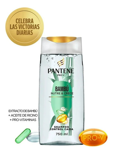 Pantene Shampoo Pro-v BambĂș Nutre & Crece, 750 Ml