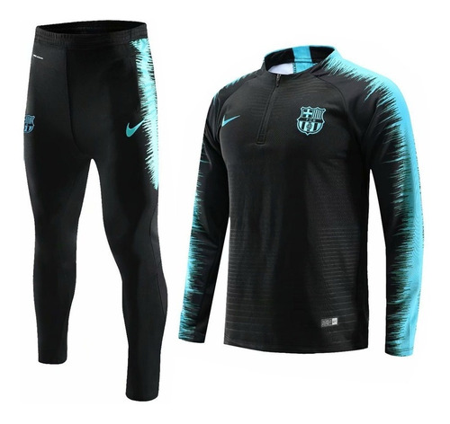 Buzo Entrenamiento Nike Barcelona 2018/2019 Negro/turquesa | Mercado Libre