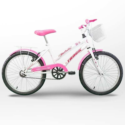 Bike Feminina Track Bike Aro 20 Marbela Rosa Branco Juvenil 