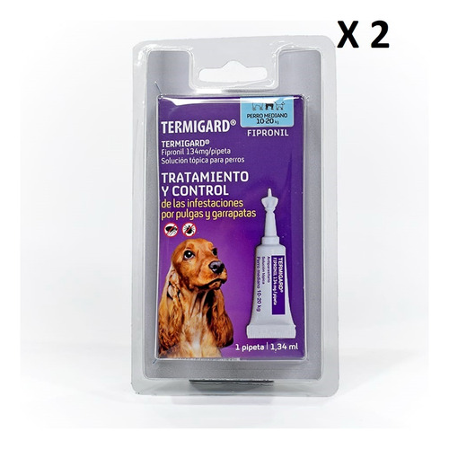 Termigard Fripronil Pipeta Perro 10 A 20 Kg - X2