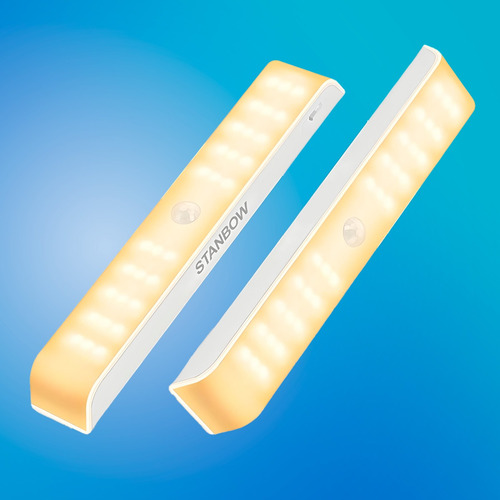 2 Lámparas Led Recargables Con Sensor De Movimiento Blanco