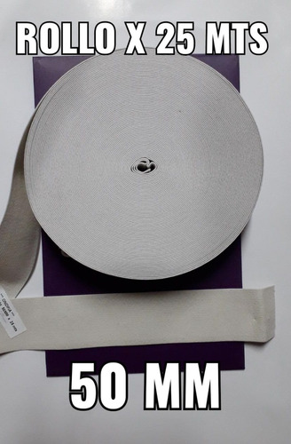 Elastico Torta De Algodon De 50mm Por 25 Mts