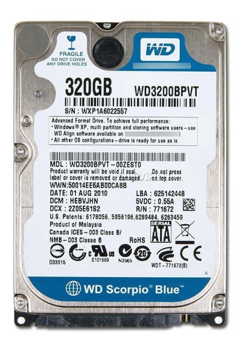 Disco Duro 320gb Toshiba Samsung Sata 5400rpm Cero Horas 2.5