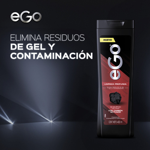 Shampoo Ego Limpieza Profunda For Men Carbón Activado 400 Ml