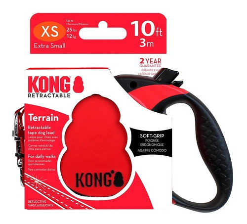 Imagen 3 de 8 de Correa Retráctil Kong Terrain 3mts Extra-small Perros
