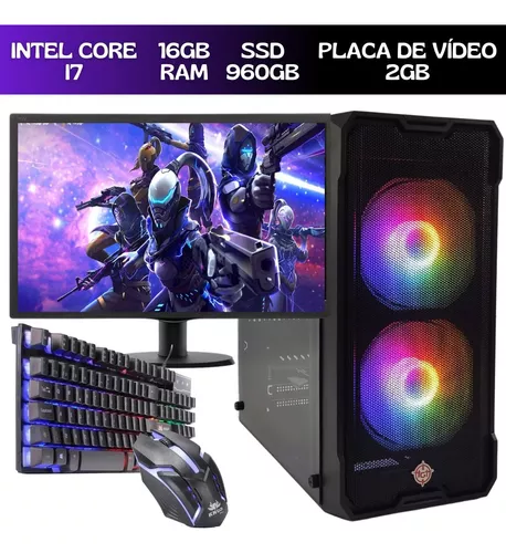 Cpu Gamer Completo Core I7 16gb Ssd 960gb Vga 2gb Monitor 19