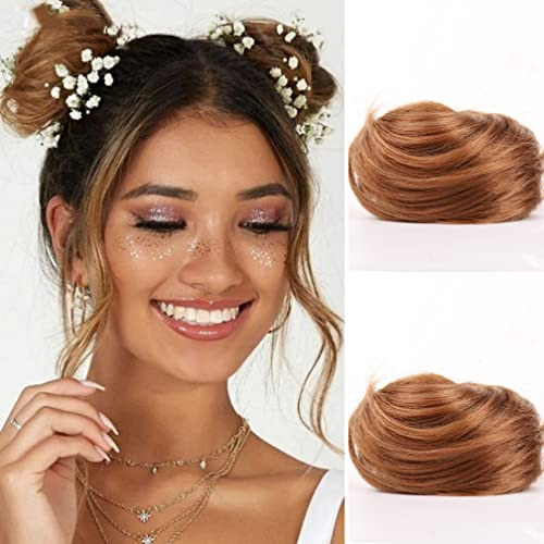 Zmva 2pcs Gato Orejas Pelo Donut Chignon Clip De Bpwva