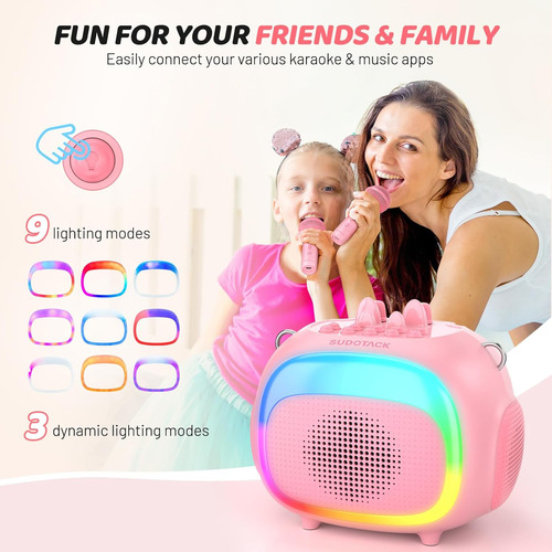 Mini Máquina De Karaoke Sudotack Para Niños, Bluetooth Pro..