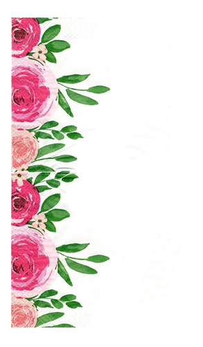 Imagen 4 de 5 de Servilletas Decoupage Set Rosa Y Borde De Rosas