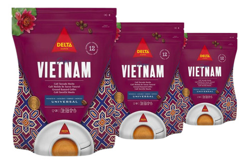 Café Moído Importado, Delta, Vietnam, 3 Pacotes De 250g.