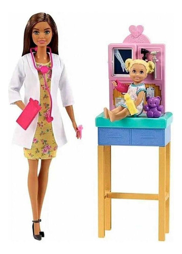 Muñeca Barbie - Ocupaciones - Pediatra morena - Mattel