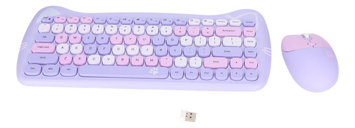 Teclado E Mouse Sem Fio Cute Cat Shape 2,4 Cores Baixas