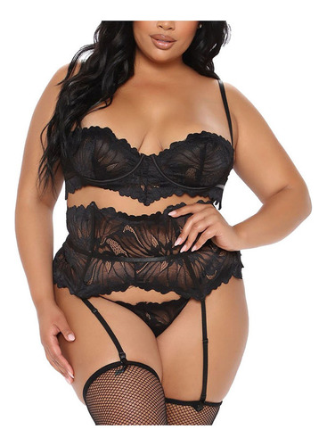 Conjunto De 3 Piezas De Lencería Lace Perspective Temptation