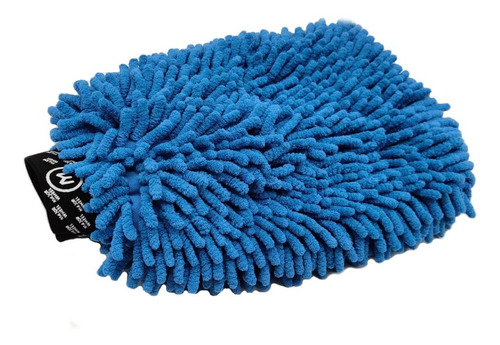 Guante De Microfibra Doble Cara Lavado De Autos Sin Rayones Color Azul