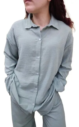 Conjunto Lino Cey Palazzo C/ Elastico+camisa Manglarg Tm Axl
