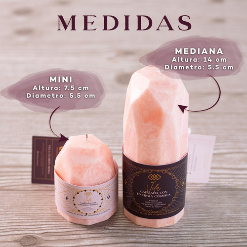 Kit De 2 Velas Forma De Cuarzo Ágata Azul Cera Sustentable Azul