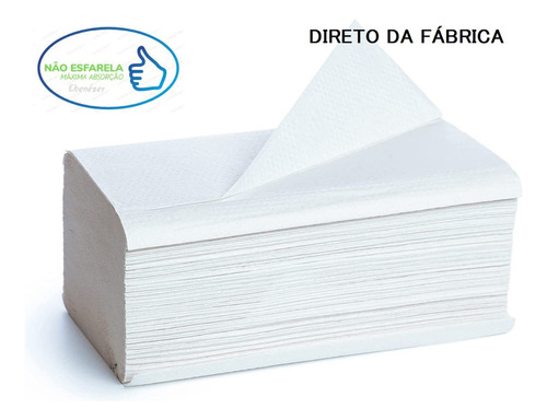 Papel Toalha Branco Para Secar Mãos Banheiro 1000 Folhas