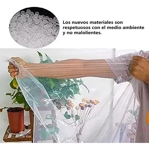 3×4mts Lona Transparente Resistente Impermeable +10m Cuerda