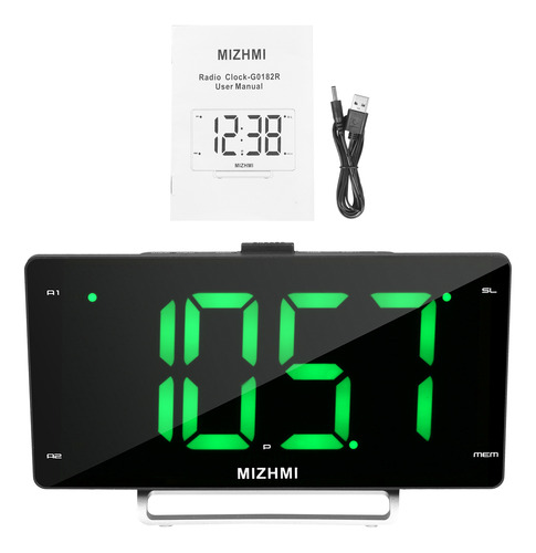 Reloj Despertador Digital Con Radio Fm, Doble Alarma, Pantal