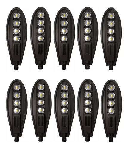 10 X Luminarias Petala Led 200w Bivolt A Mais Potente Poste