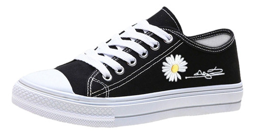 Zapatos De Tenis Mujer De Lona Cómodos De Moda Con Cordones
