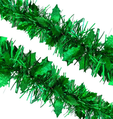 Boa Guirnalda Navideña 2mts X 6cm Con Hojitas Color Navidad