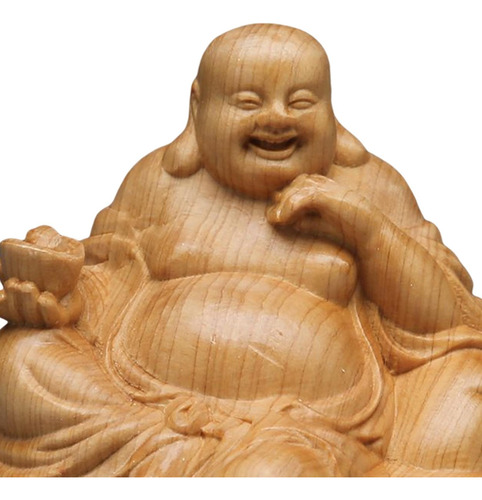Estatua De Buda, Adorno De Madera, Escultura Artesanal,