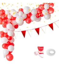 Comprar Banderines Rojo Y Blanco Con Globos
